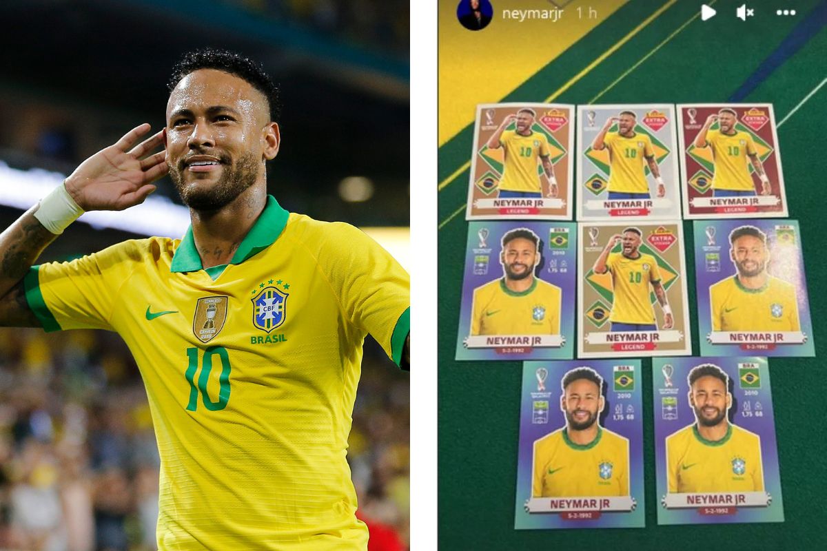 Figurinha Neymar Junior Bordô Copa 2022 Legend - Promoção