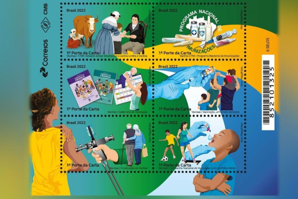 Selos para incentivar a vacinação esgotam na loja virtual dos Correios