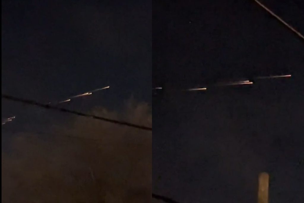 Lixo espacial em chamas é visto no céu da California, nos EUA