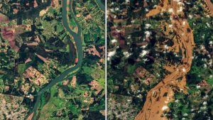 Imagens de satélite mostram o alcance da destruição provocada pelo ciclone extratropical no Rio Grande do Sul.