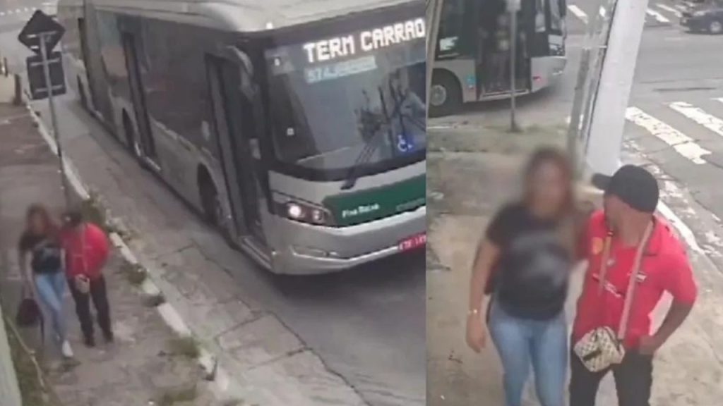 A mulher que foi salva de uma tentativa de estupro por um motorista e passageiros de ônibus, relatou que o agressor que a abordou a ameaçou.