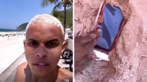 No vídeo, o influencer ensina aos turistas e moradores o que fazer para que não sejam vítimas de arrastões na orla carioca.