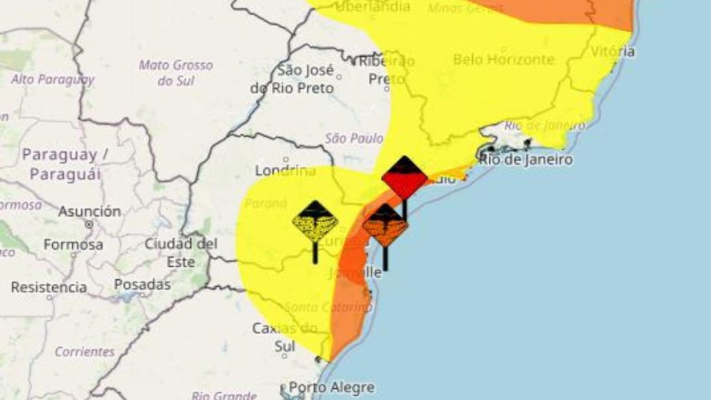 Alerta vermelho: Paraná, Santa Catarina e São Paulo estão em atenção para chuvas