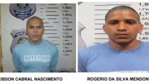 Dois presos fugiram de uma unidade penitenciária de segurança máxima em Mossoró, no Rio Grande do Norte, nesta quarta-feira (14). Os foragidos são Rogério da Silva Mendonça, de 36 anos, e Deibson Cabral Nascimento, 34 anos.