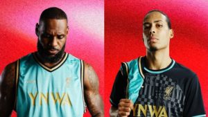 A Nike divulgou algumas imagens da nova coleção da colaboração entre LeBron James e Liverpool, com peças de roupa que unem o astro do Los..