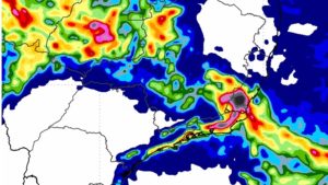 Mapa feito pelo Inmet alerta para tempestades no Sudeste do Brasil