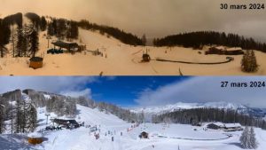 Quando a neve "muda" de cor e o Saara "encontra" os Alpes
