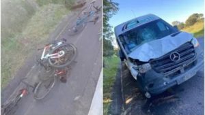 Van atropela grupo de 15 ciclistas em Paraopeba (MG)