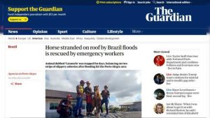 Resgate do cavalo “Caramelo” no RS repercute na imprensa internacional