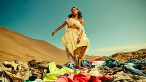 Todas as roupas utilizadas pelos modelos no desfile do Atacama Fashion Week eram críticas à indústria da moda.