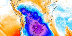 Reforço de ar polar intensifica frio no Sul e Sudeste do Brasil