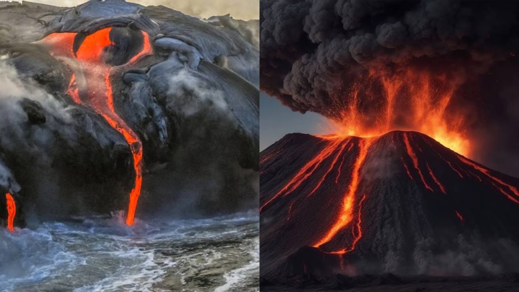 Panorama dos vulcões mais perigosos do mundo, destacando riscos, histórico de atividade e o impacto potencial para populações próximas - Créditos: depositphotos.com / bennymarty / Créditos: depositphotos.com / Antoksena