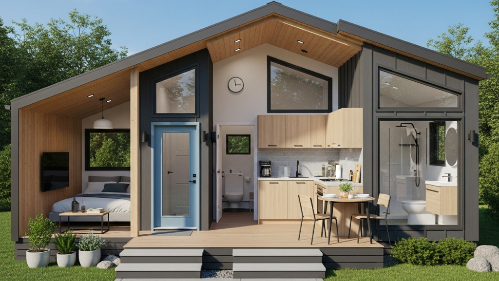 Casa térrea de 44 metros quadrados com design moderno e integração ...