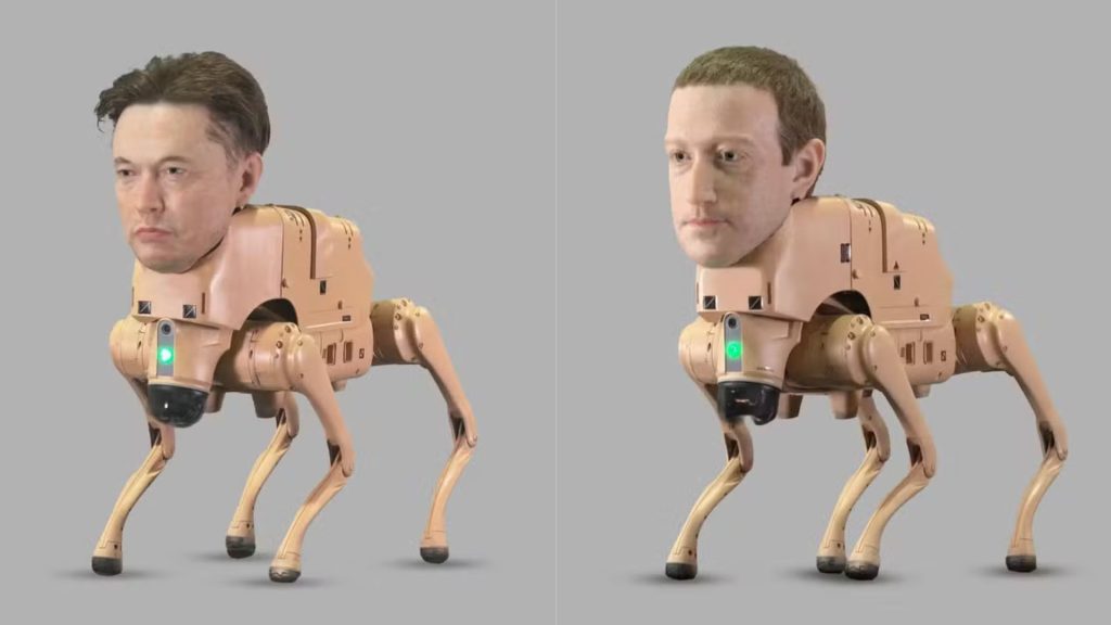 Conheça a polêmica exposição de Beeple em Berlim, onde robôs de Musk e Zuckerberg transformam a realidade em arte digital.