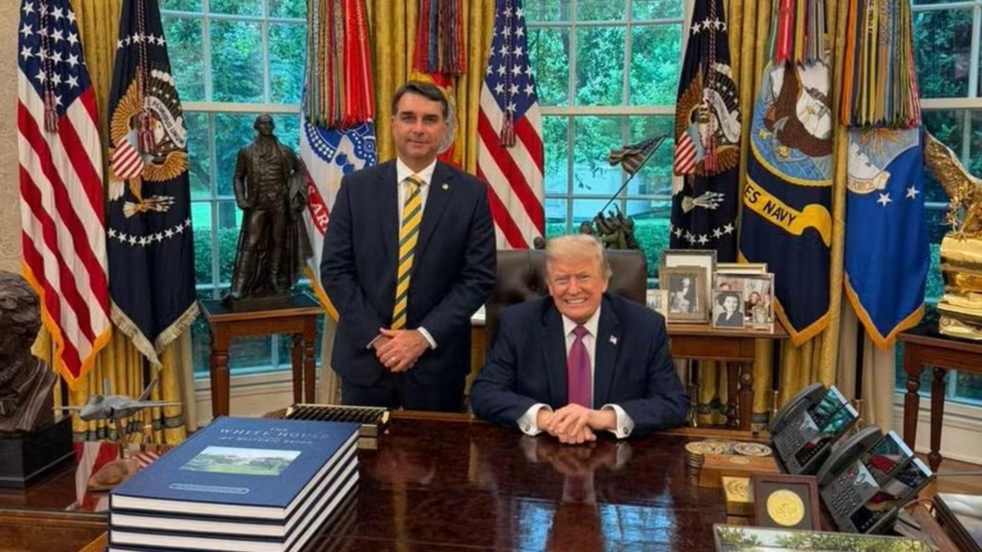 Trump falou sobre Lula em encontro com Flávio Bolsonaro? Veja o que foi conversado em reunião