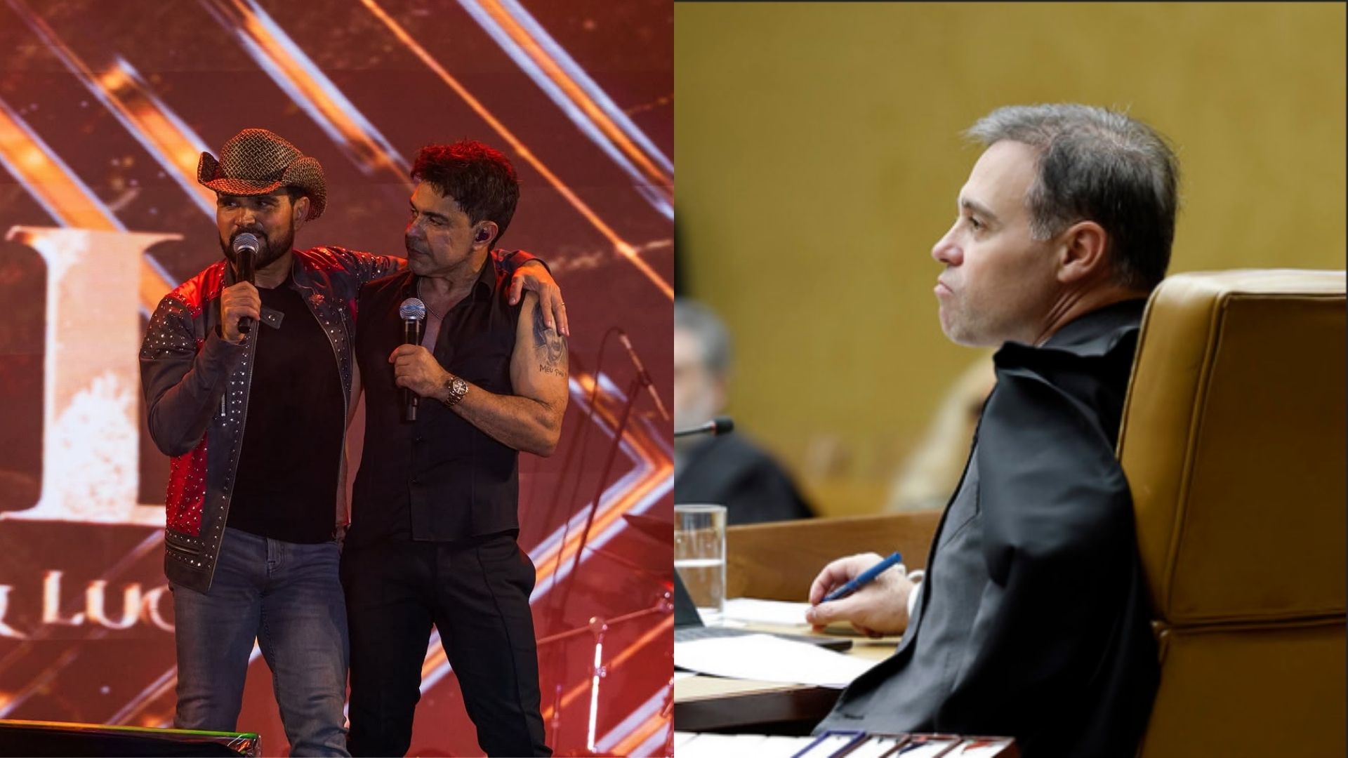 Zezé Di Camargo e Luciano defendem Mendonça em show: ‘Um homem que não tem medo’